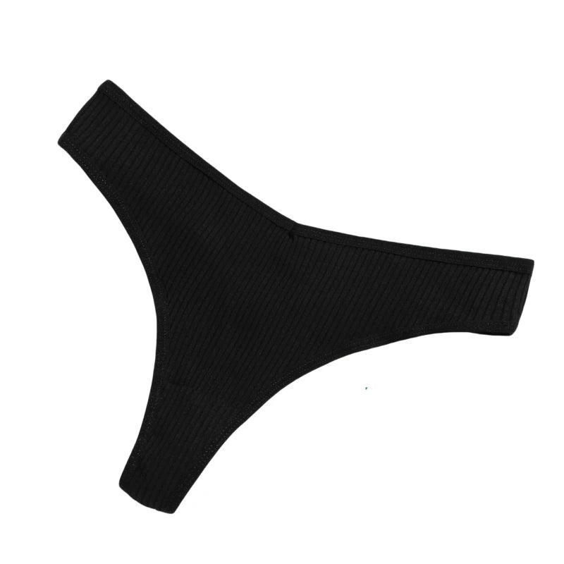 4Pcs/Set Women Cotton Panties Sexy V Waist Thongs M-XXL G-string Female Underpants Solid Color Comfortable Girls Lingerie