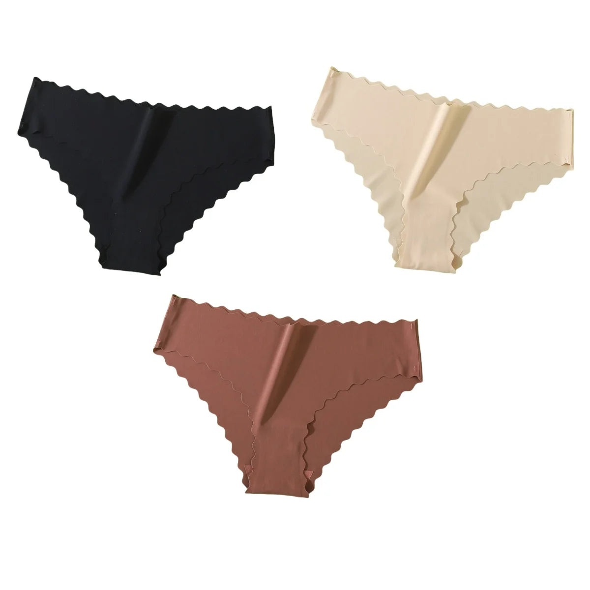 3Pcs/Set Ice Silk Panties Women Low Rise Briefs Female Underpants Glossy Invisible Underwear Sexy Lingerie XS-XL Bottoms Panties