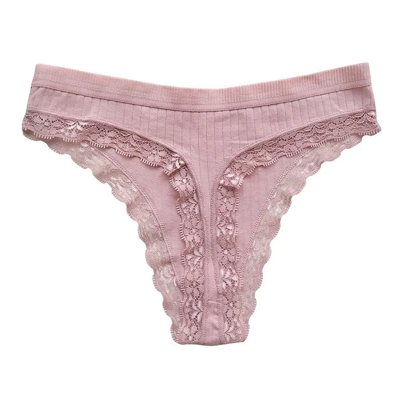 1Pc Cotton Panties Women G-string Female Underpants Lace Pantys Sexy Lingerie M-XL Panties Soft Seamless Underwear Intimates