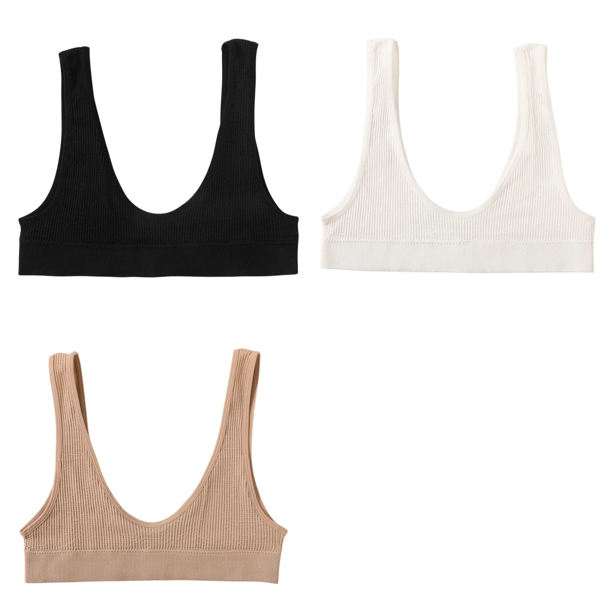 3Pcs/Set Seamless Bras For Women Push Up U Shape Bra Nonwire Underwear Female Sexy Lingerie Sport Bra Tops Comfort Intimates