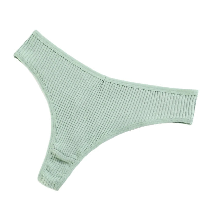 4Pcs/Set Women Cotton Panties Sexy V Waist Thongs M-XXL G-string Female Underpants Solid Color Comfortable Girls Lingerie