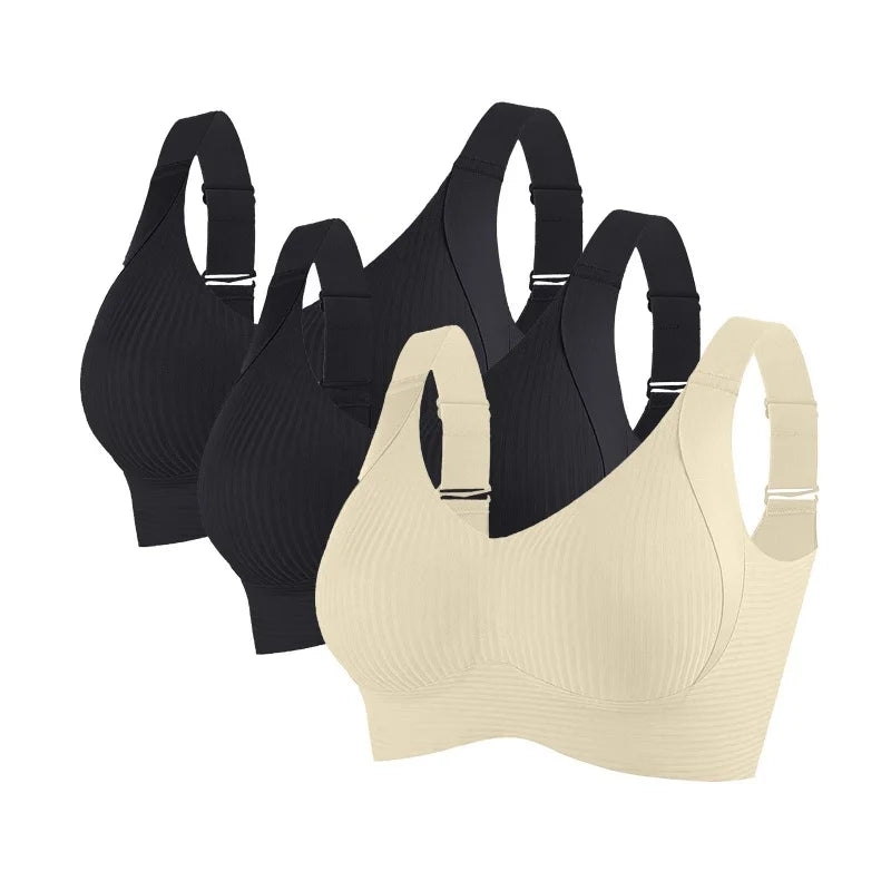3Pcs/Set Push Up Bras For Women Non-wire Bra Seamless Underwear Adjust Straps B Cup Bralette Sexy Lingerie M-4XL Intimates