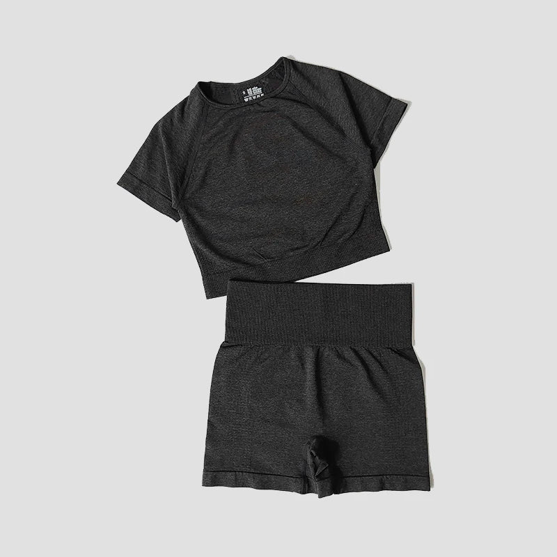 2/3/5PCS Seamless Women Yoga Set Workout Sportswear Gym Clothing Fitness Long Sleeve Crop Top High Waist Leggings Sports Suits