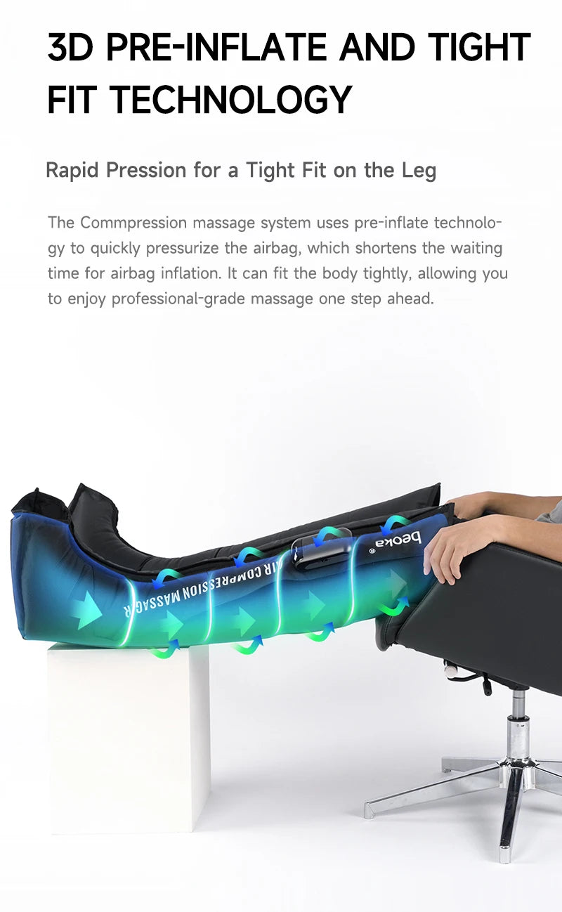 Beoka air Compressor Massage Leg for Circulation and Relaxation Massage Legs Circulation Leg Compression Boots Therapy Massager