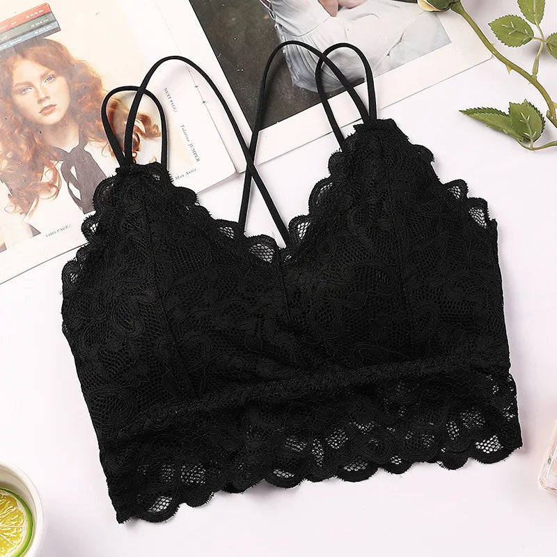 Women Lace Bras Sexy Bralette Solid Color Underwear Female Wireless Underwear Comfort Sexy Lingerie Seamless Push-Up Bra Padded