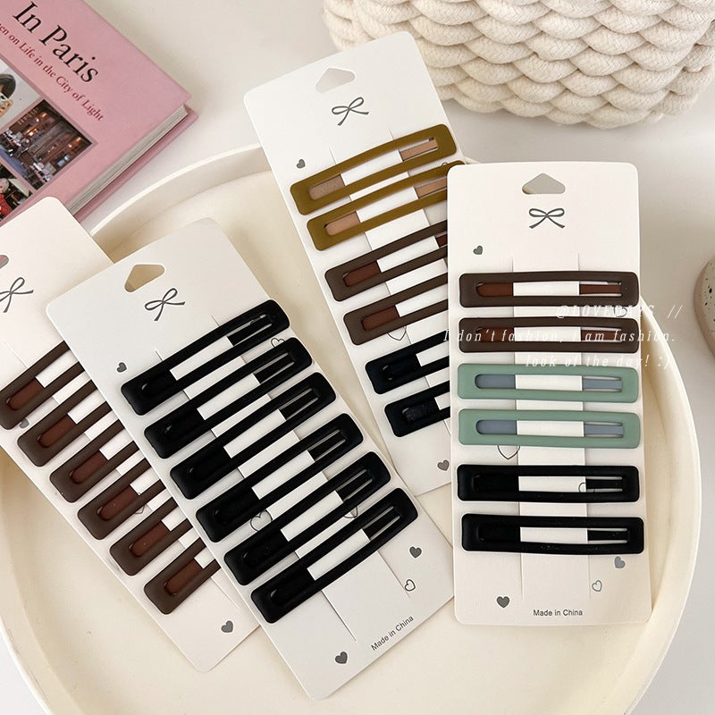 6Pcs/set Simple Colorful Frosted Hair Clip BB Clip for Women Girls Sweet Hairpin Bangs Side Clip Barrettes
