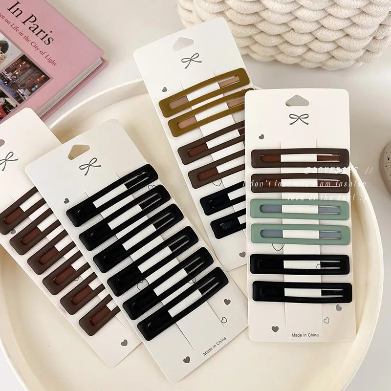 6Pcs/set Simple Colorful Frosted Hair Clip BB Clip for Women Girls Sweet Hairpin Bangs Side Clip Barrettes