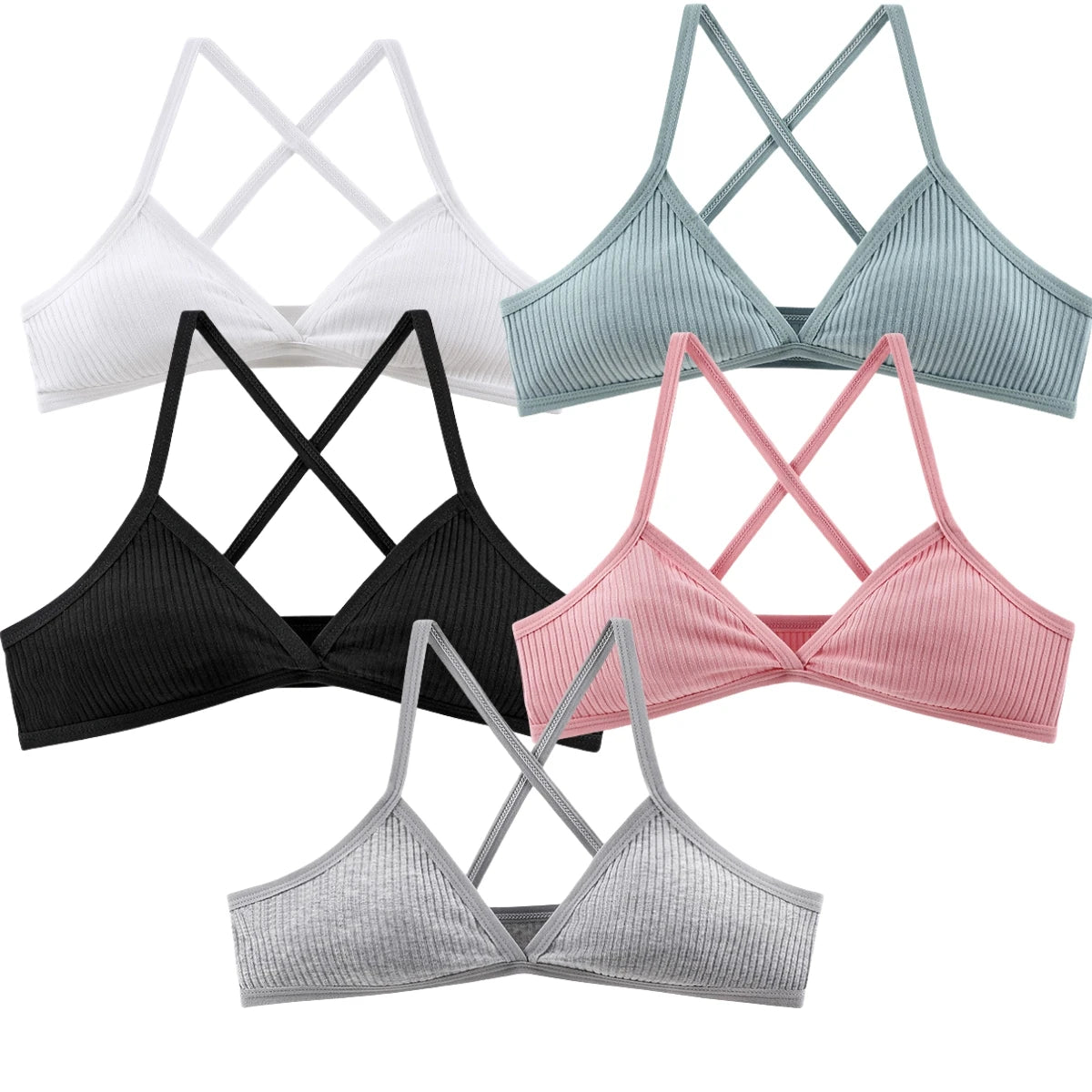 2Pcs/Set V-neck Push Up Bras For Women 1/3 Cup Bra Without Pads Sexy Lingerie Breathable Wireless Underwear