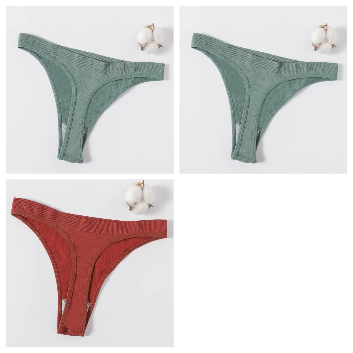 3Pcs/Set Seamless G-string Women Panties Sexy Thongs High Waist Underwear Female Underpants Sports Solid Bottom Sexy Lingerie