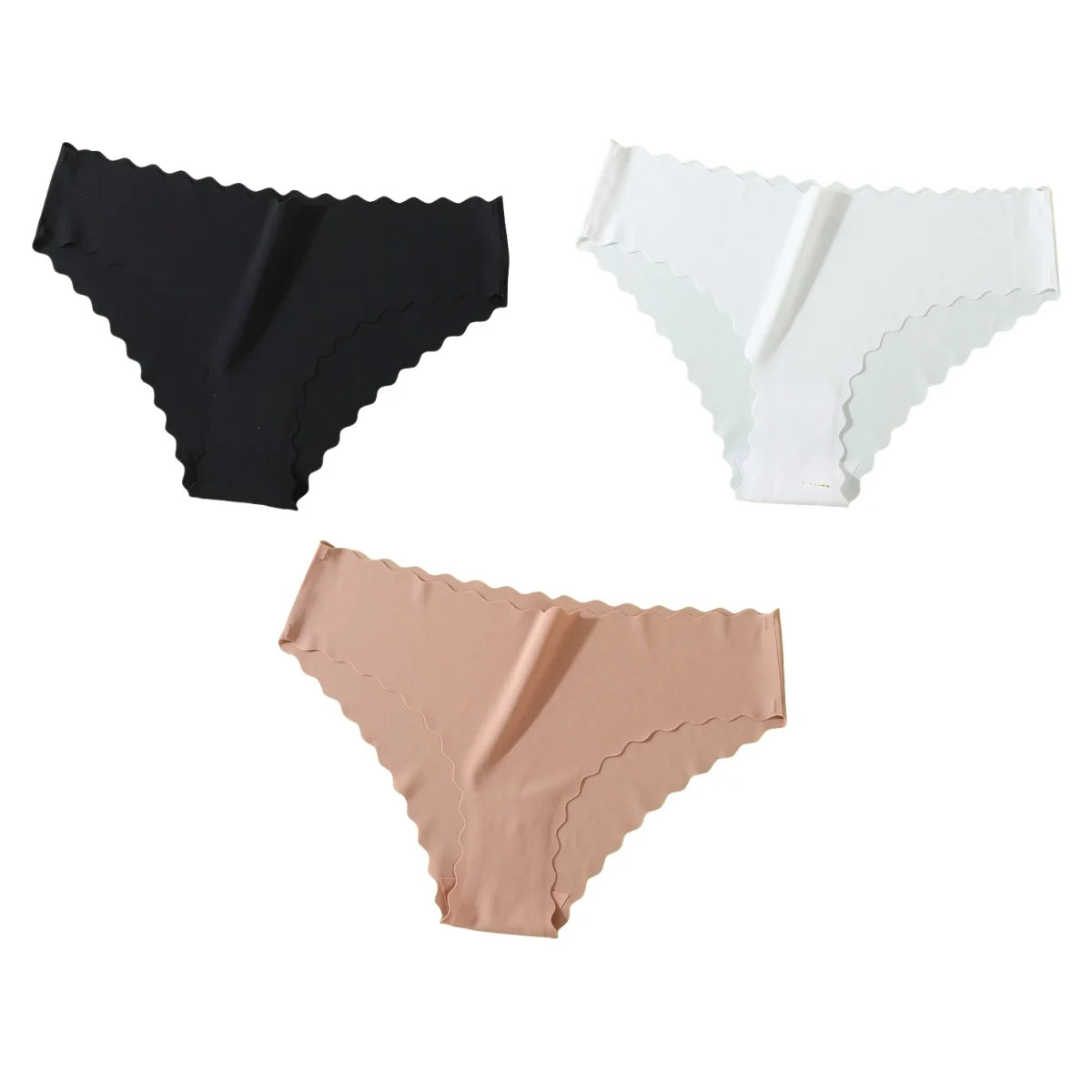 3Pcs/Set Ice Silk Panties Women Low Rise Briefs Female Underpants Glossy Invisible Underwear Sexy Lingerie XS-XL Bottoms Panties