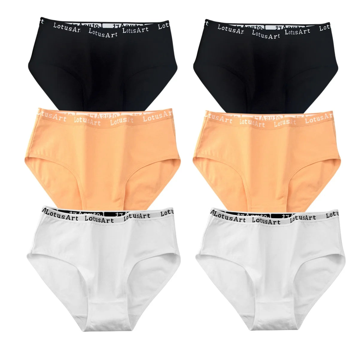 6PCS/Set Cotton Panties Women High Rise Briefs Seamless Underwear Female Underpants Solid Color Pantys M-2XL Comfort Intimates