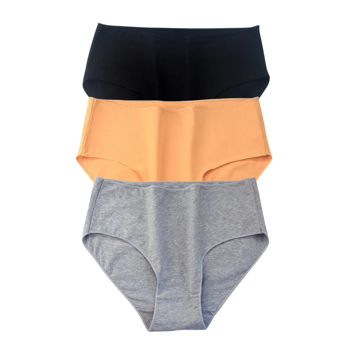3Pcs/Set Cotton Panties Women High Waist Briefs Breathable Comfort Underwear Female Underpants Solid Color Intimates M-2XL Panty