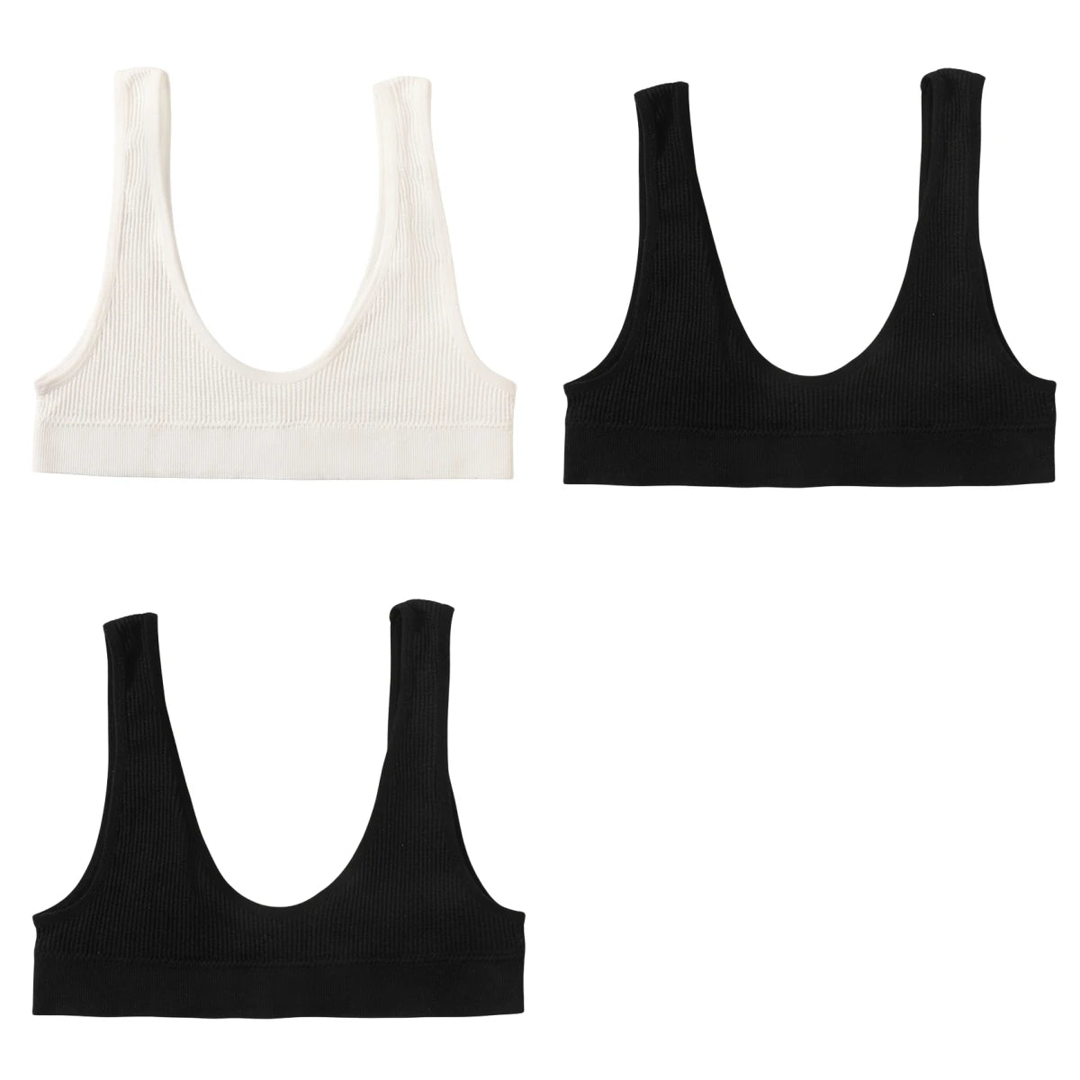 3Pcs/Set Seamless Bras For Women Push Up U Shape Bra Nonwire Underwear Female Sexy Lingerie Sport Bra Tops Comfort Intimates