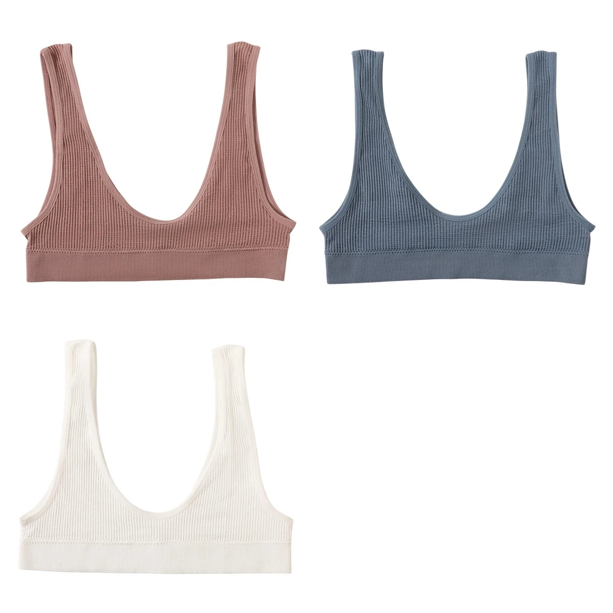 3Pcs/Set Seamless Bras For Women Push Up U Shape Bra Nonwire Underwear Female Sexy Lingerie Sport Bra Tops Comfort Intimates