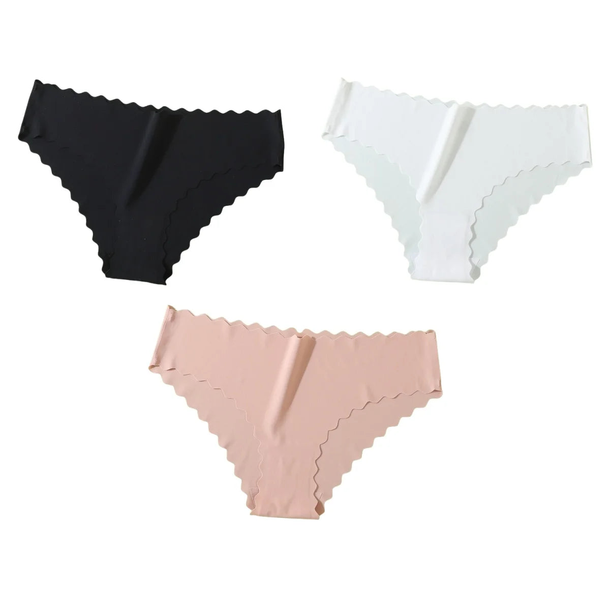 3Pcs/Set Ice Silk Panties Women Low Rise Briefs Female Underpants Glossy Invisible Underwear Sexy Lingerie XS-XL Bottoms Panties