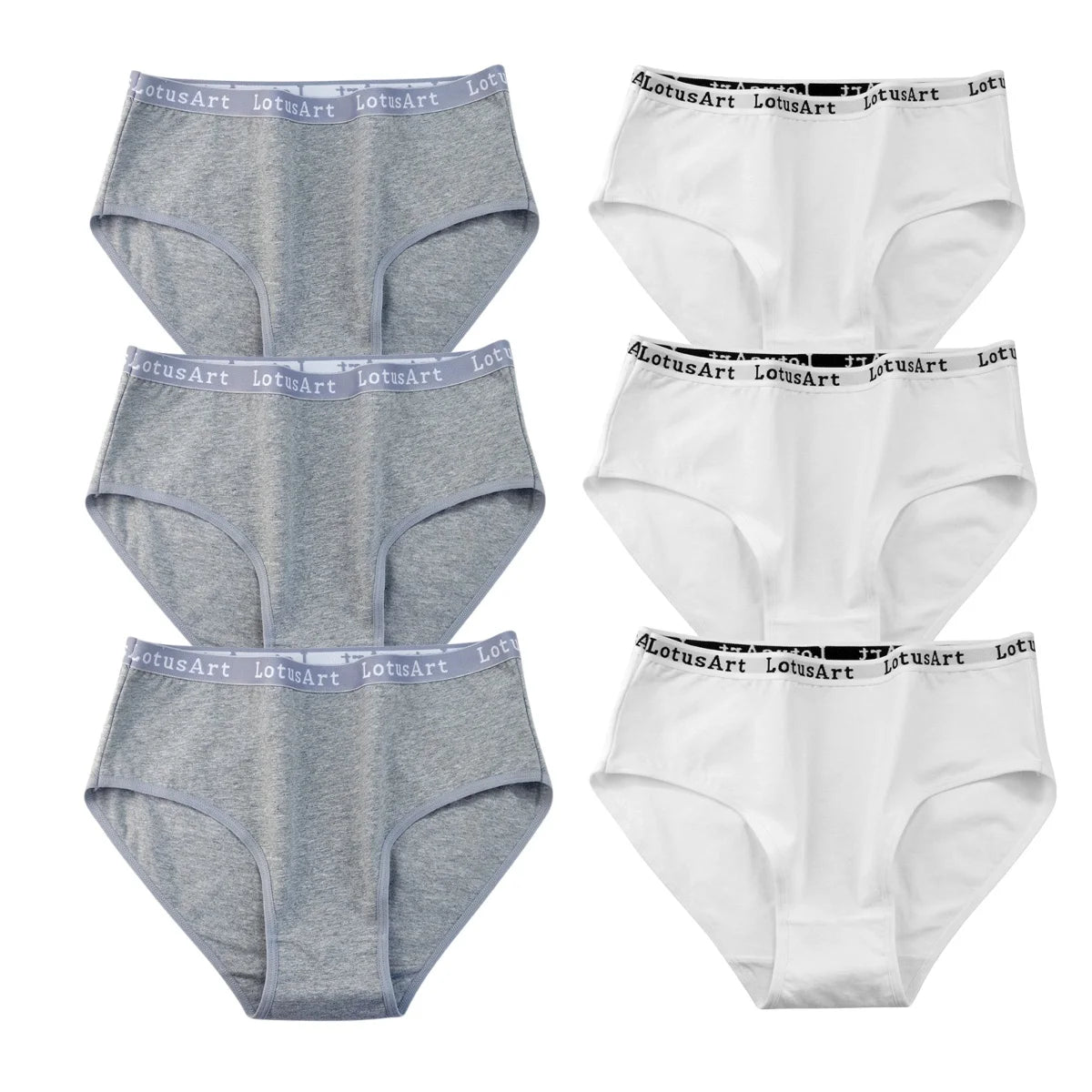 6PCS/Set Cotton Panties Women High Rise Briefs Seamless Underwear Female Underpants Solid Color Pantys M-2XL Comfort Intimates