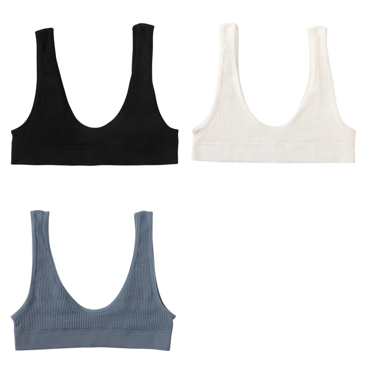 3Pcs/Set Seamless Bras For Women Push Up U Shape Bra Nonwire Underwear Female Sexy Lingerie Sport Bra Tops Comfort Intimates