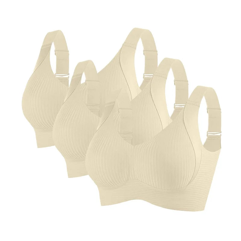 3Pcs/Set Push Up Bras For Women Non-wire Bra Seamless Underwear Adjust Straps B Cup Bralette Sexy Lingerie M-4XL Intimates