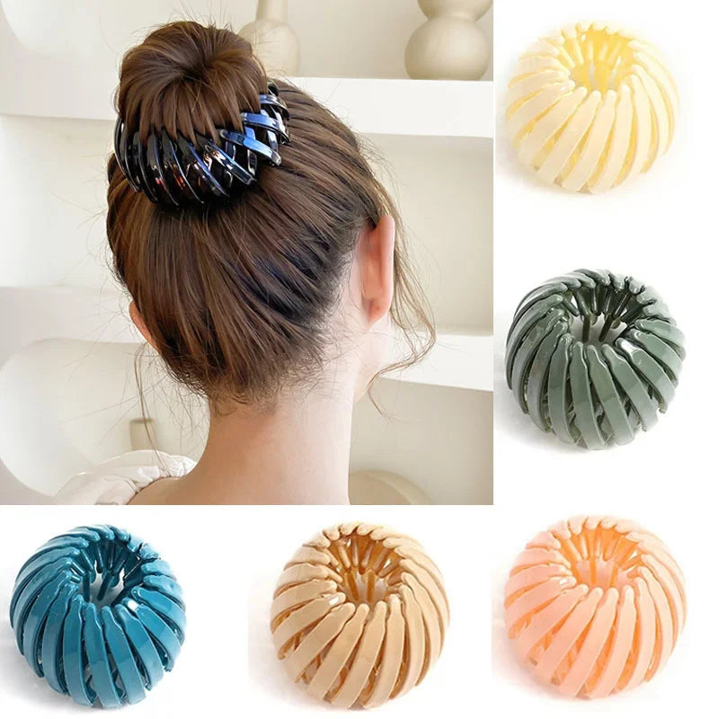 Fashion Women Bun Hair Claw Horsetail Buckle Hair Clip Bird Nest Expanding Hair Accessories Female Ponytail Hair Accessories