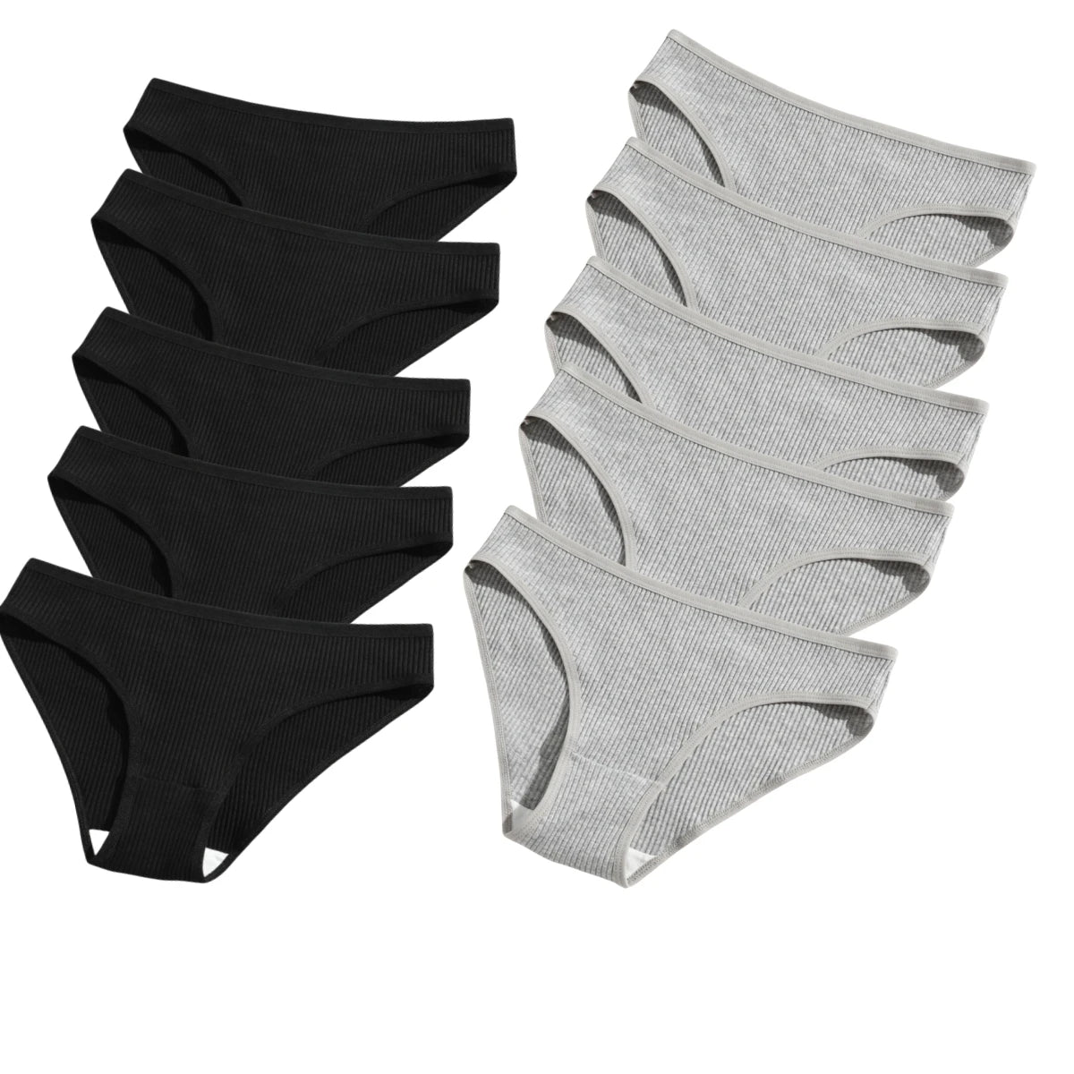10Pcs/Set Cotton Briefs Breathable Panties Women Low Waist Briefs Sports Solid Color Seamless Underwear Female Underpants S-XXL