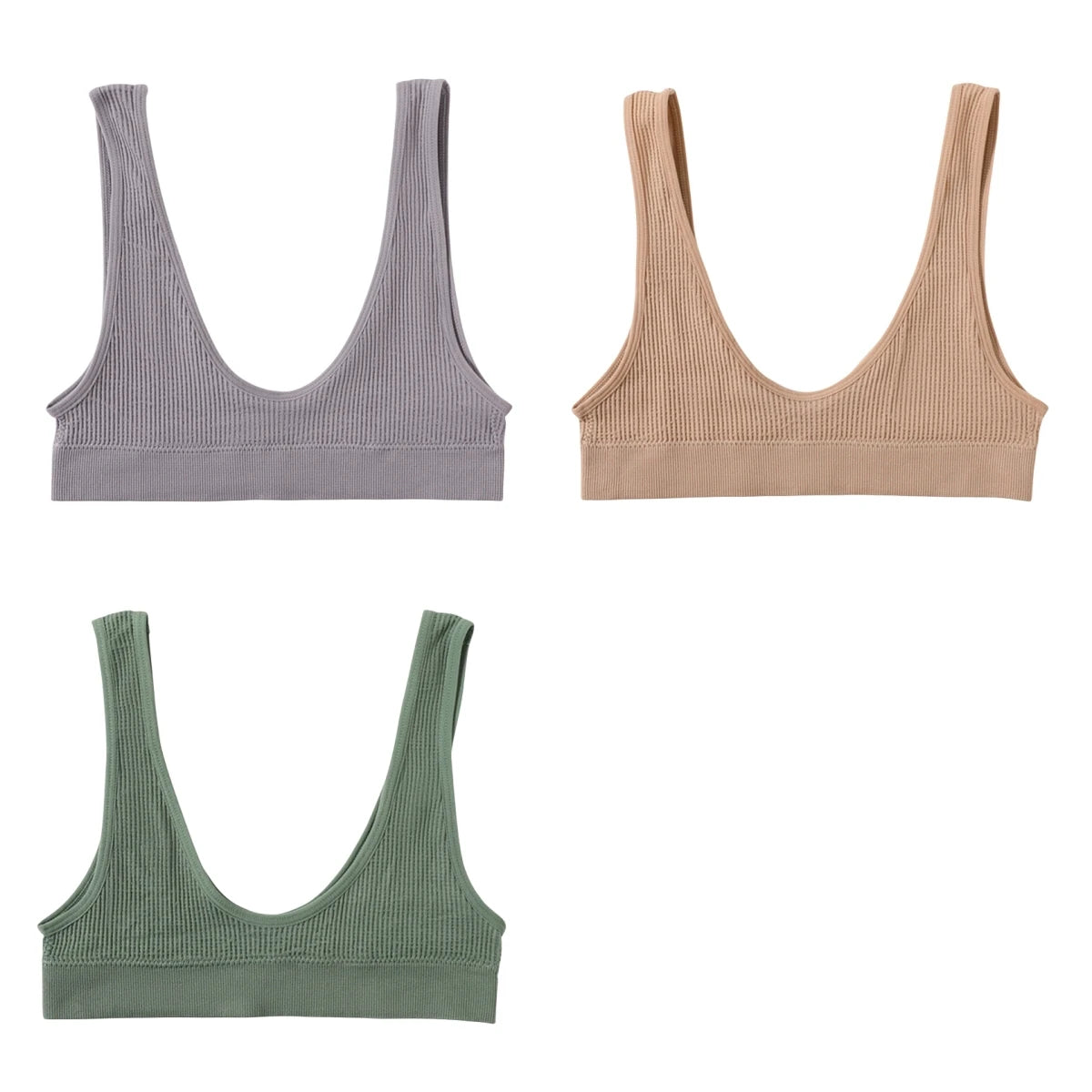 3Pcs/Set Seamless Bras For Women Push Up U Shape Bra Nonwire Underwear Female Sexy Lingerie Sport Bra Tops Comfort Intimates