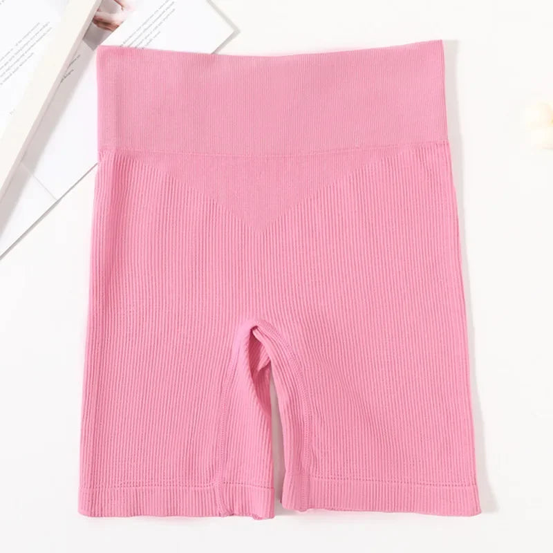 Seamless Shorts For Women Sports Safety Short Pants High Waist Panties Shorts Ribbed Hips Lift Underwear Female Underpants