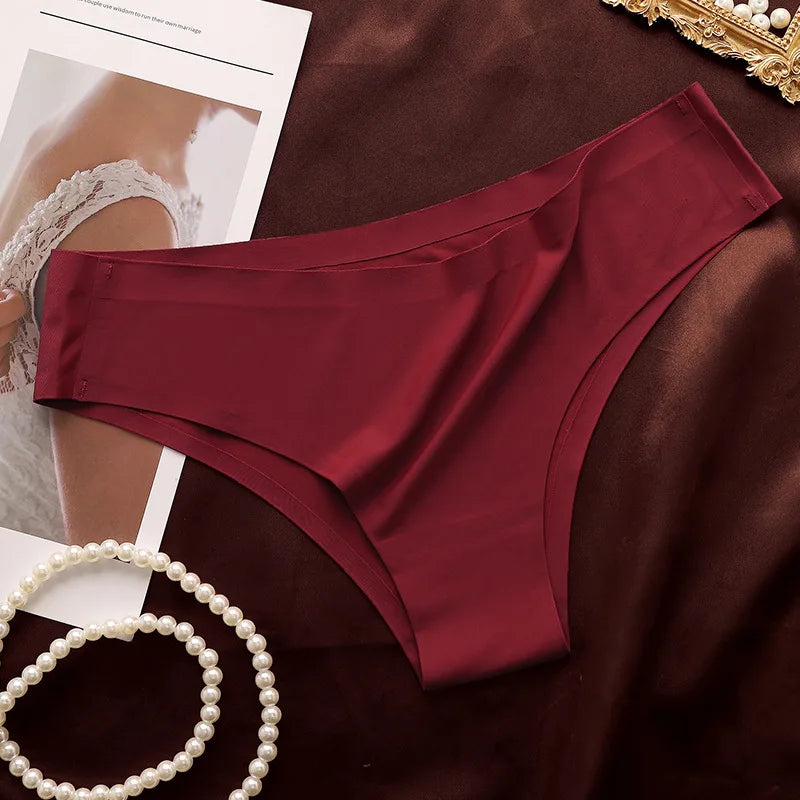1Pc Women Ice Silk Panty Brazilian Panties Low Waist Briefs Seamless Underwear Ultra-thin Underpants Female Sexy Lingerie
