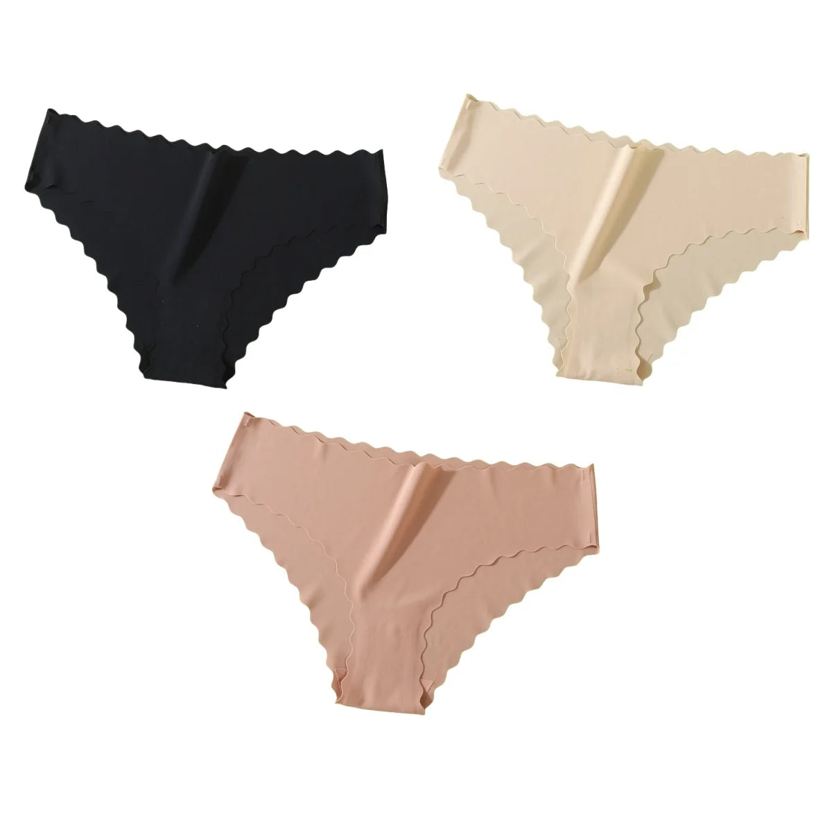 3Pcs/Set Ice Silk Panties Women Low Rise Briefs Female Underpants Glossy Invisible Underwear Sexy Lingerie XS-XL Bottoms Panties