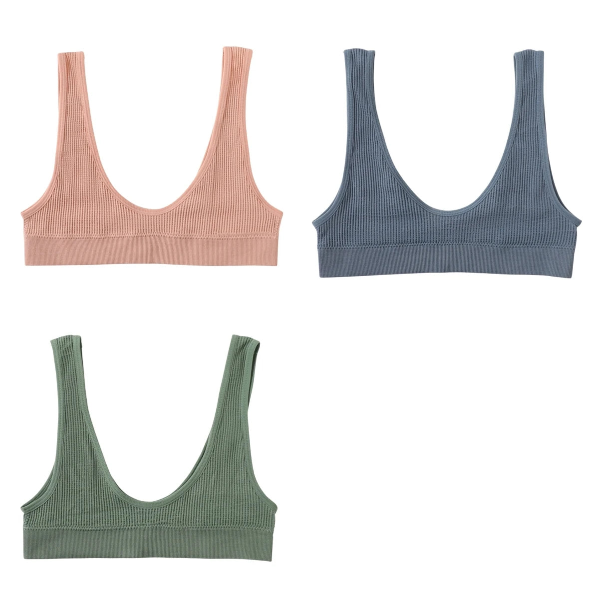 3Pcs/Set Seamless Bras For Women Push Up U Shape Bra Nonwire Underwear Female Sexy Lingerie Sport Bra Tops Comfort Intimates