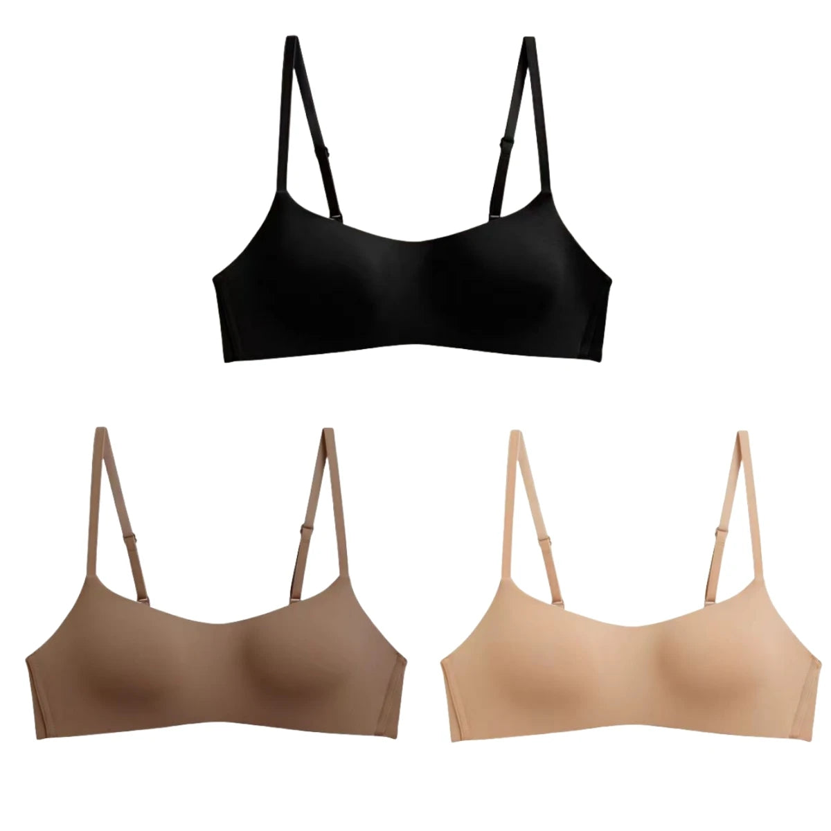3Pcs/Lot Non-wire Push Up Bras For Women Seamless Underwear Female Sexy Lingerie 1/2 Cup Non-detachable Brassieres