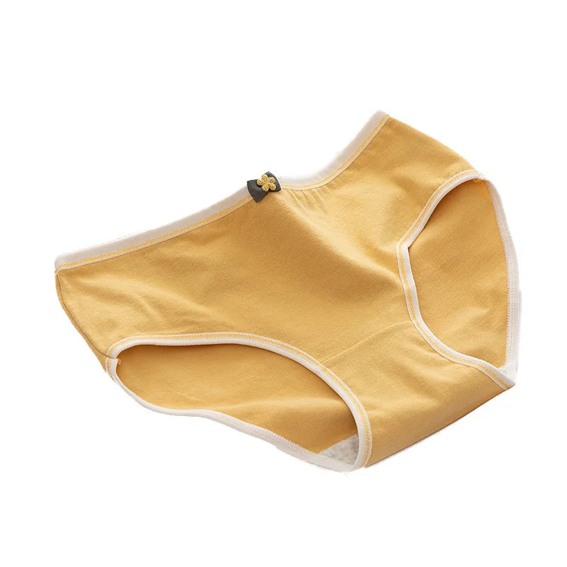 1Pc Cotton Panties Women's Comfort Breathable Underwear Low Waist Briefs Female Underpants Solid Color Sexy Lingerie M-XL