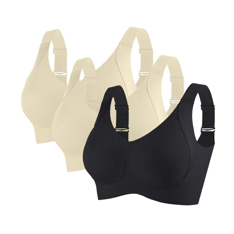 3Pcs/Set Push Up Bras For Women Non-wire Bra Seamless Underwear Adjust Straps B Cup Bralette Sexy Lingerie M-4XL Intimates