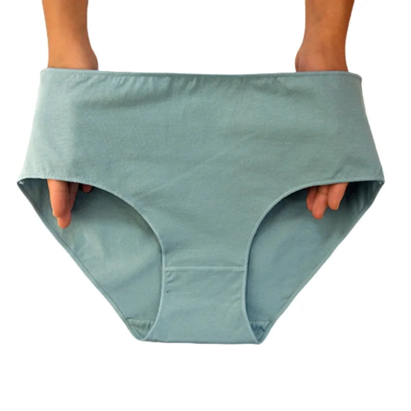 3Pcs/Set Cotton Panties Women High Waist Briefs Breathable Comfort Underwear Female Underpants Solid Color Intimates M-2XL Panty