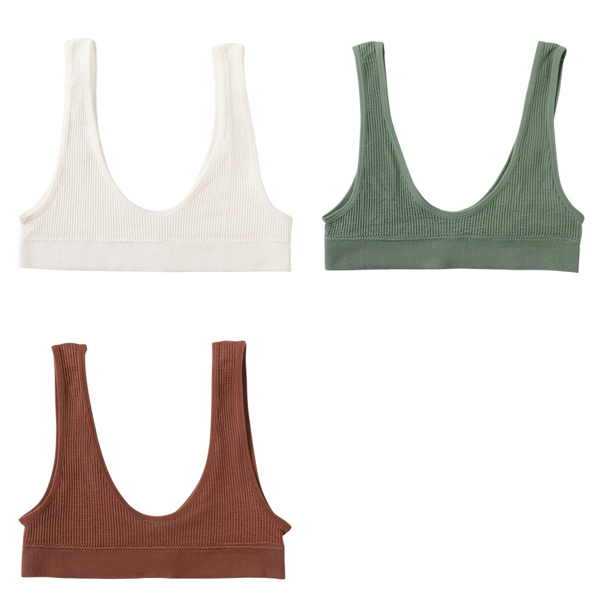 3Pcs/Set Seamless Bras For Women Push Up U Shape Bra Nonwire Underwear Female Sexy Lingerie Sport Bra Tops Comfort Intimates
