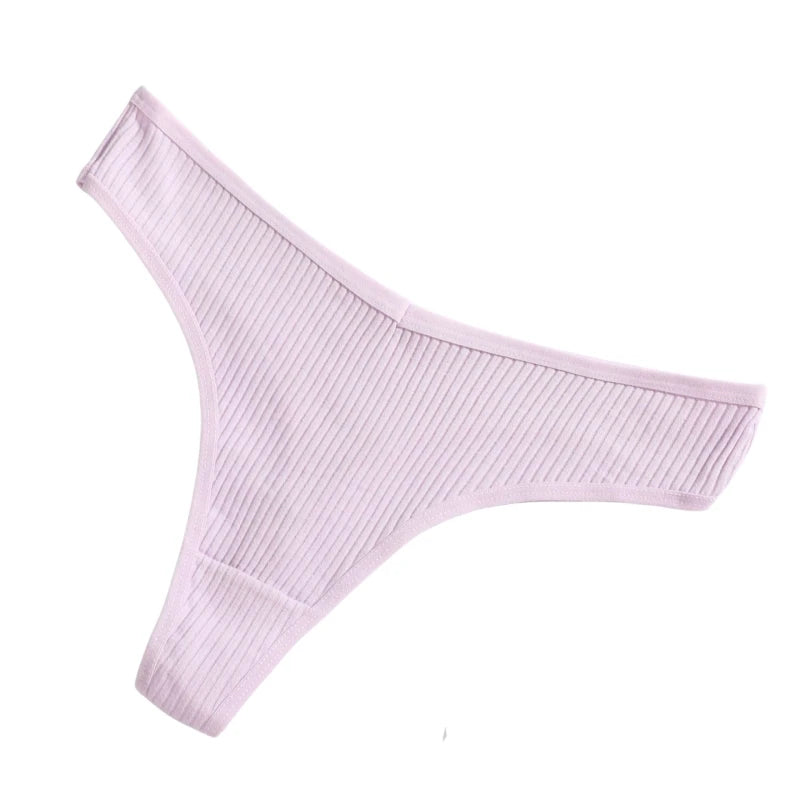 4Pcs/Set Women Cotton Panties Sexy V Waist Thongs M-XXL G-string Female Underpants Solid Color Comfortable Girls Lingerie