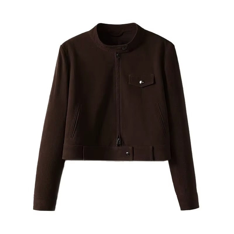 New Women Short Suede Leather Jacket Slim Design High Quality Leather Jacket