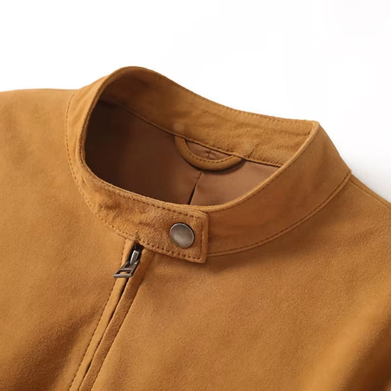 New Women Short Suede Leather Jacket Slim Design High Quality Leather Jacket