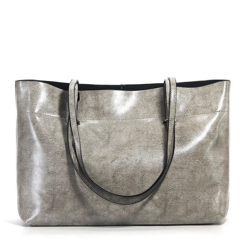 2025 Genuine Leather New Arrival Genuine Cowhide Leather Ladies Tote Bag Luxury Women Leather Handbag