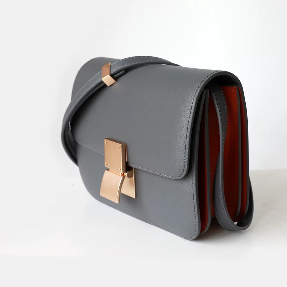 Luxury Women's Underarm Handbags Genuine Cowhide Leather Tofu Square Lock Messenger Bag Custom Portable with Open Closure
