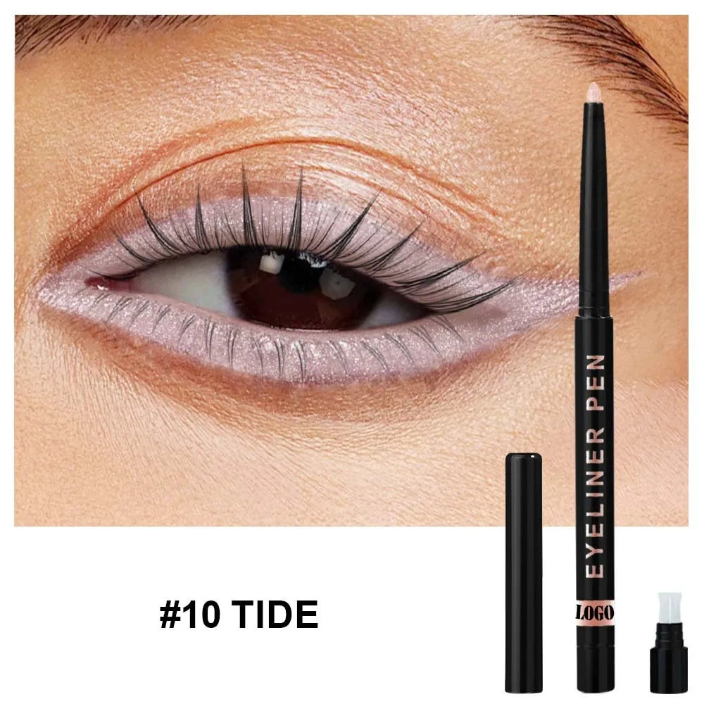 High Pigment Glitter Eyeliner Pencil Waterproof Long-Lasting Smudge-Proof Shimmery Metallic Eyeliner Makeup Pen