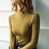 Women's High Neck Long Sleeve Sweet Elegant Thick Basic Tops