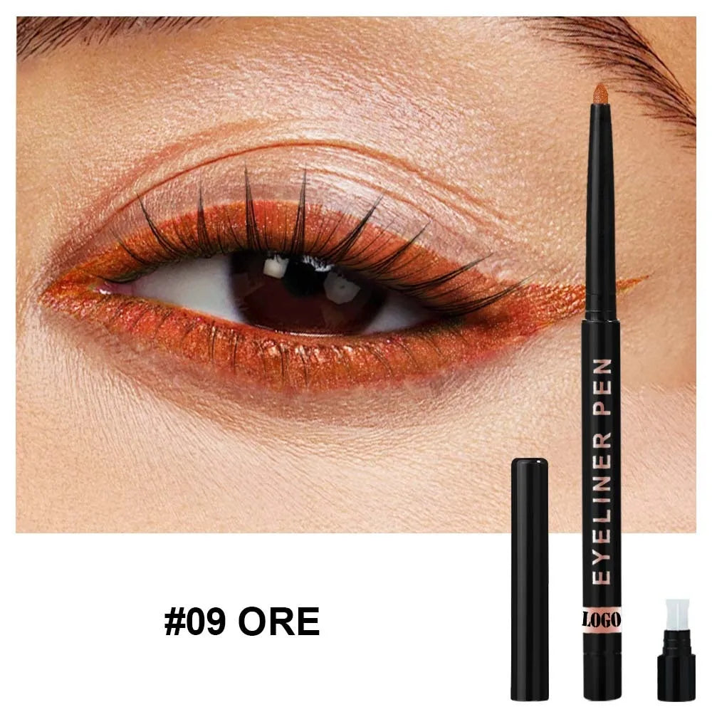 High Pigment Glitter Eyeliner Pencil Waterproof Long-Lasting Smudge-Proof Shimmery Metallic Eyeliner Makeup Pen