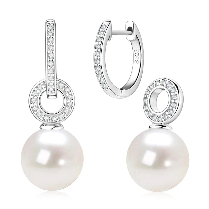Korean Wedding Jewelry Gift 925 Sterling Silver Pearl Earrings Drop Pearl Stud Earrings for Women