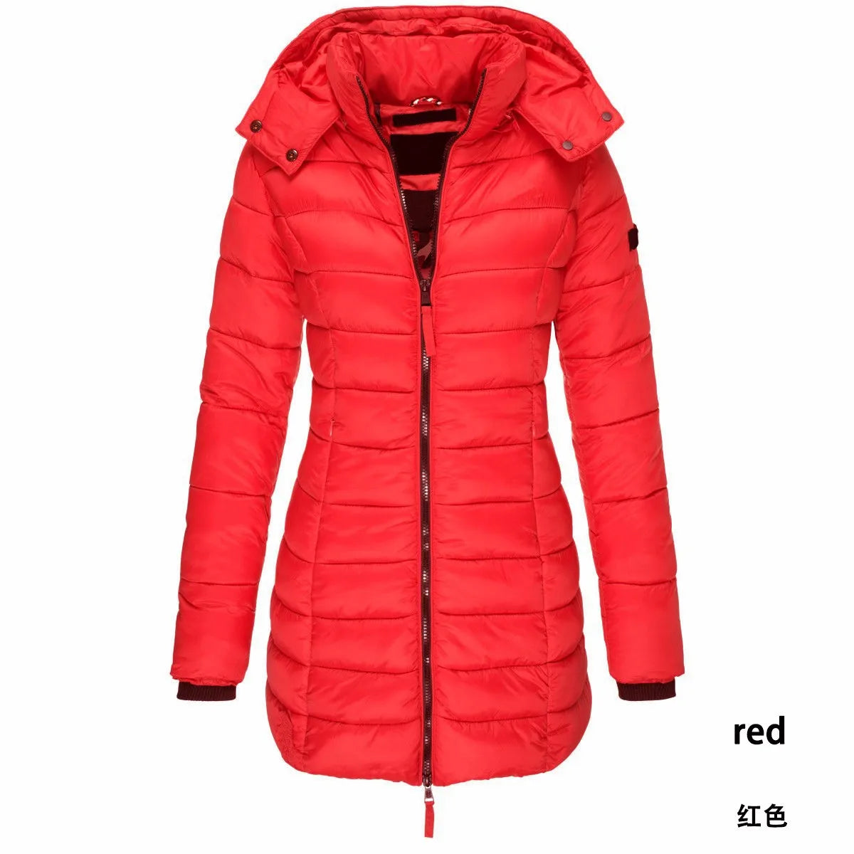 New Winter Women'S Cotton-Padded Jacket Women'S Mid-Length Slim Cotton Jacket Warm Down Jacket