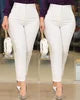 Women's Solid Color High-waisted Casual Pants OL Ladies Pants