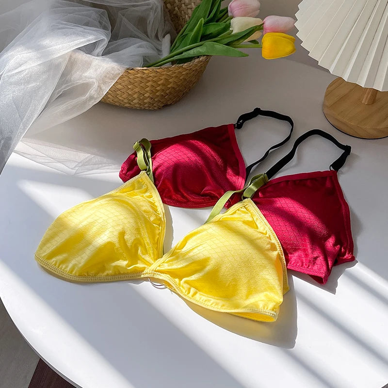 Women Push Up Bra Sexy Lingerie Bralette Wire free Bra Sexy Deep V neck Wireless Underwear Thin Seamless Bra Crossback Bra