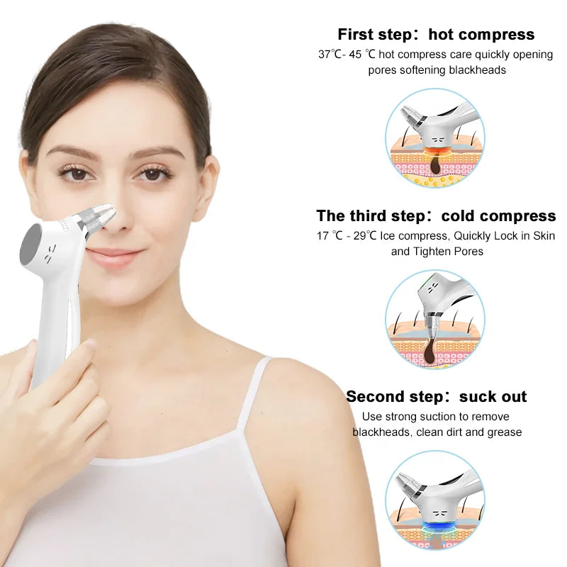 New Facial Deep Pore Cleaner Skin Care Cleansing Tool Handheld Electric Blackhead Remover Cleaner Vacuum Suction