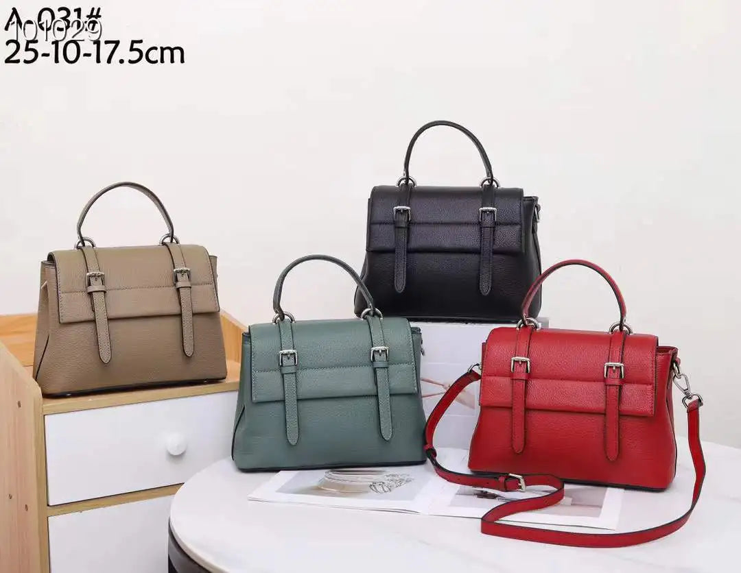 2025 New Fashionable Women's Shoulder Bag Top Layer Cowhide Zipper Closure Large Capacity Spring Leather Handbag Elegant Lady