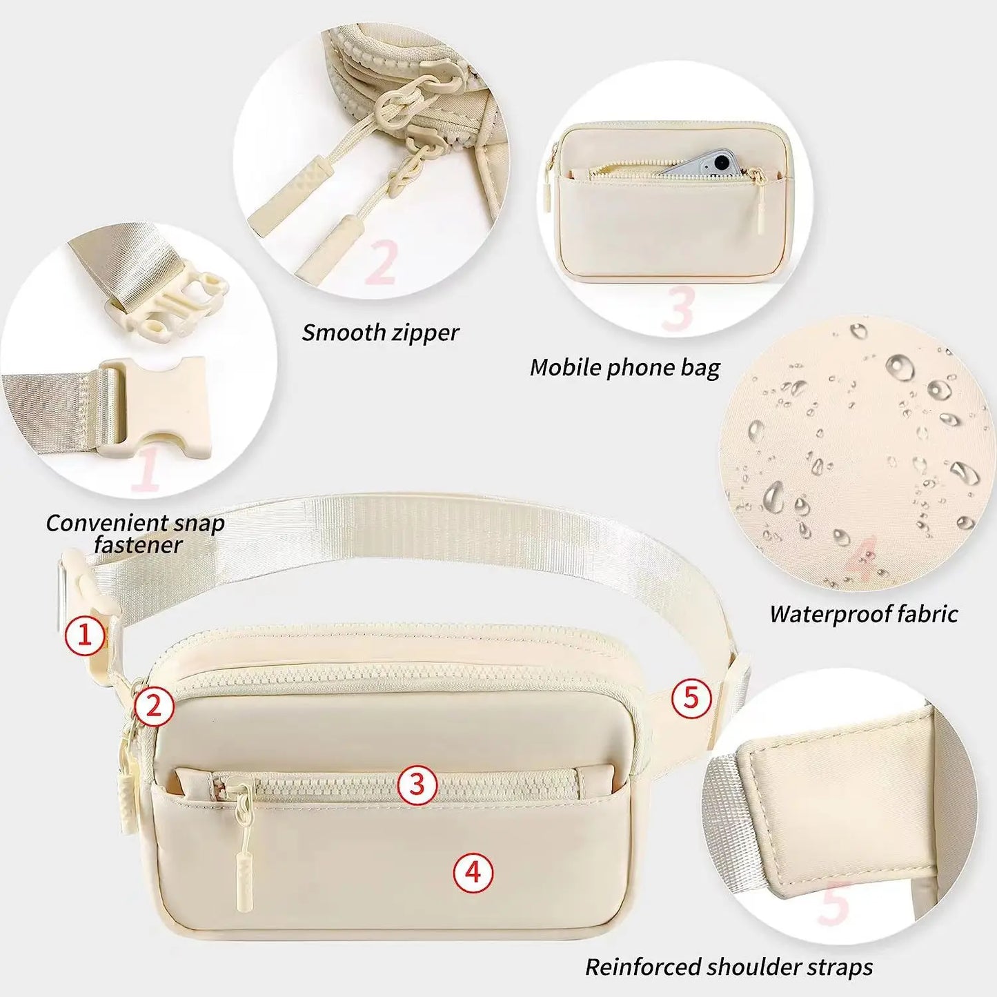 Fashion Sport Belt Bag Adjustable Strap Small Waist Bag