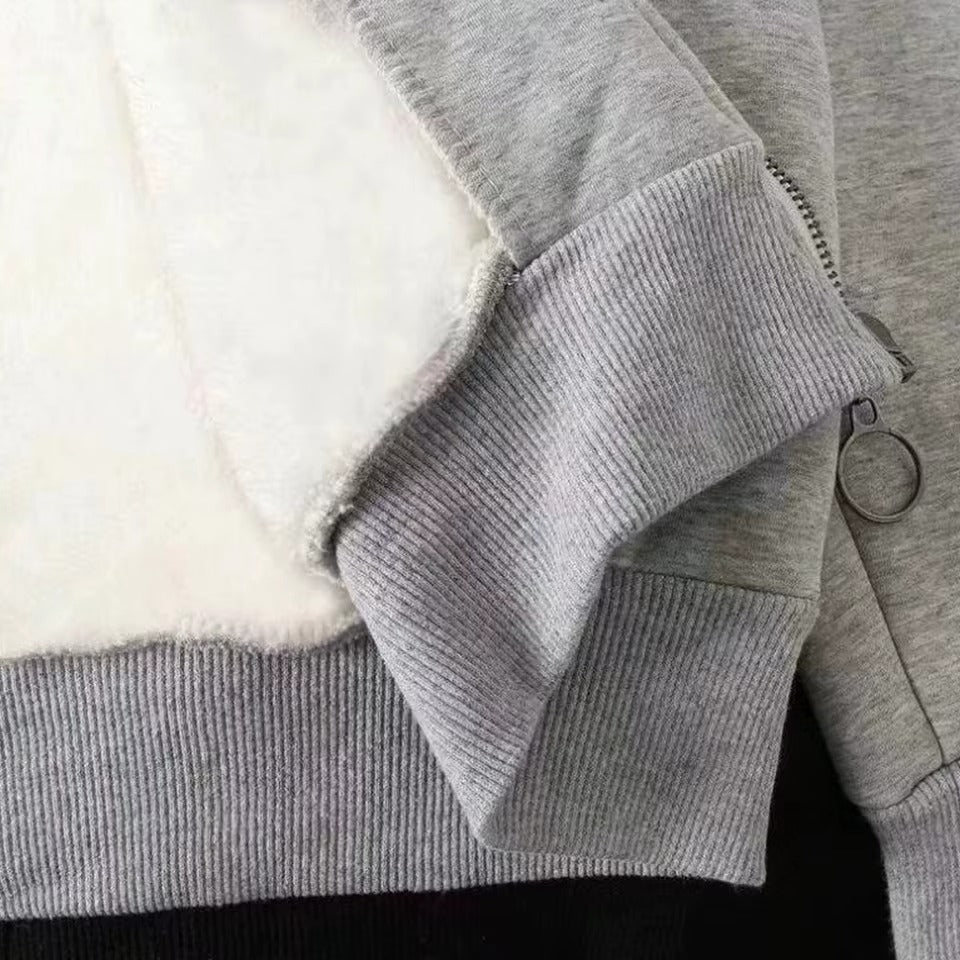 New Fashion Women's Long-Sleeve Cardigan Hoodie with Front and Back Logo Zipper Sweatshirt with Pockets for Autumn Casual Wear
